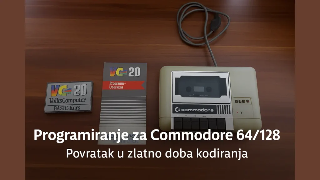 Kasetofon i priručnici za Commodore VC-20 – retro računarska oprema