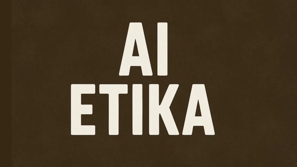 AI etika – naslovna ilustracija sa tamnom pozadinom i belim tekstom