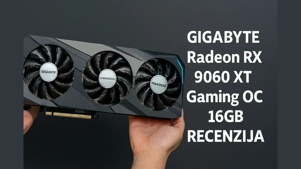 GIGABYTE Radeon RX 9060 XT Gaming OC 16GB grafička kartica – prikaz u promotivnom digitalnom stilu
