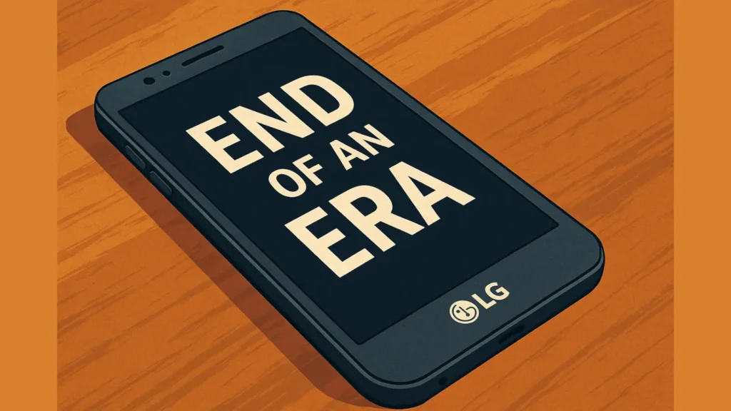 LG pametni telefon sa natpisom „End of an Era“ na ekranu
