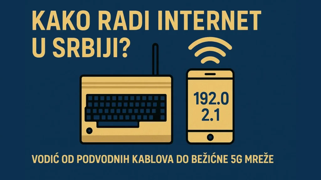 Ilustracija internet povezanosti u Srbiji – podvodni kablovi, optika, 5G