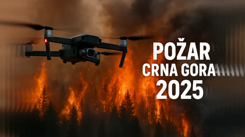 Dron iznad požara u Crnoj Gori sa fokusom na tehnologiju gašenja