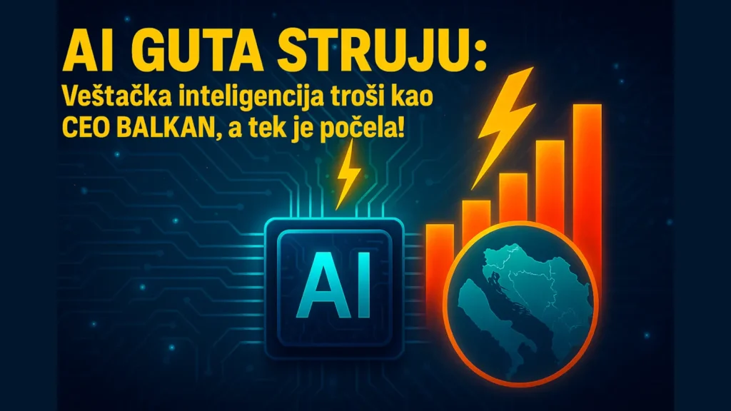 AI potrošnja struje kao ceo Balkan – vizuelna ilustracija
