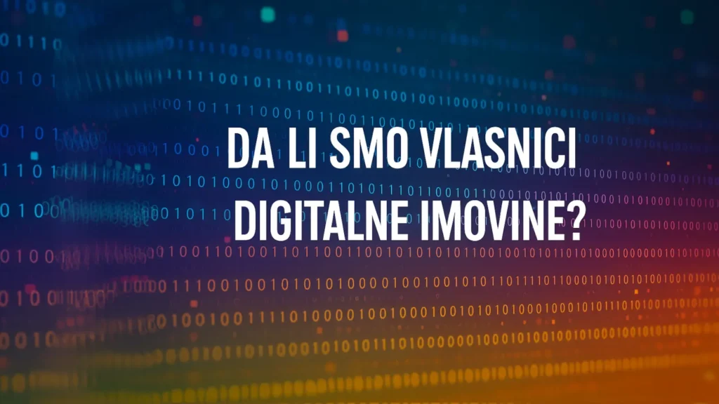 Da li smo vlasnici digitalne imovine - naslovna slika sa binarnim kodom u pozadini