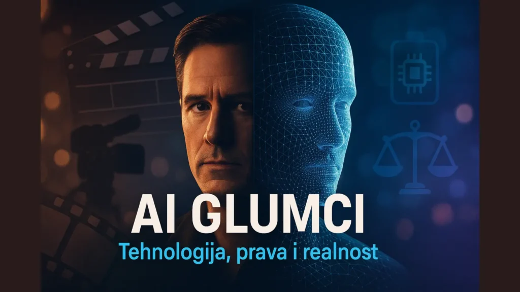 AI glumci u filmskoj industriji – digitalno lice naspram pravog glumca, tehnologija i pravna vaga u pozadini