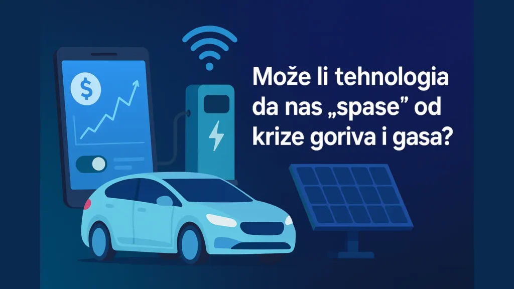 Pametni uređaji, električni automobil i solarni paneli kao simboli energetske tehnologije u krizi