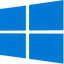 Stilizovan retro logo za Windows 10 sa minimalističkim prozorom na jednobojnoj pozadini, u duhu ranih verzija Windows operativnog sistema.