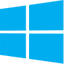 Stilizovan retro logo za Windows 8 sa minimalističkim prozorom na jednobojnoj pozadini, u duhu ranih verzija Windows operativnog sistema.