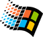 Stilizovan retro logo za Windows 98 sa minimalističkim prozorom na jednobojnoj pozadini, u duhu ranih verzija Windows operativnog sistema.
