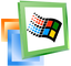 Stilizovan retro logo za Windows ME sa minimalističkim prozorom na jednobojnoj pozadini, u duhu ranih verzija Windows operativnog sistema.