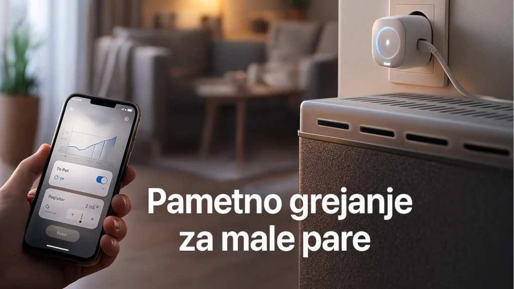 Pametno grejanje u stanu, TA peć i radijator povezani na pametnu utičnicu u dnevnoj sobi