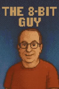Retro piksel-art portret inspirisan likom Davida Murraya sa natpisom The 8-Bit Guy