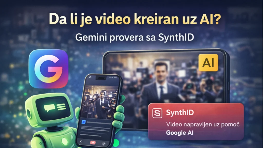 Ilustracija: Gemini proverava da li je video kreiran uz AI pomoću SynthID watermarka.